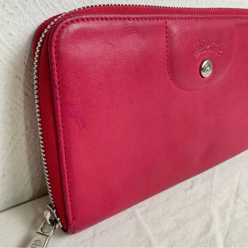 LONGCHAMP Pink Leather Bifold Wallet * flaws* - Picture 16 of 16
